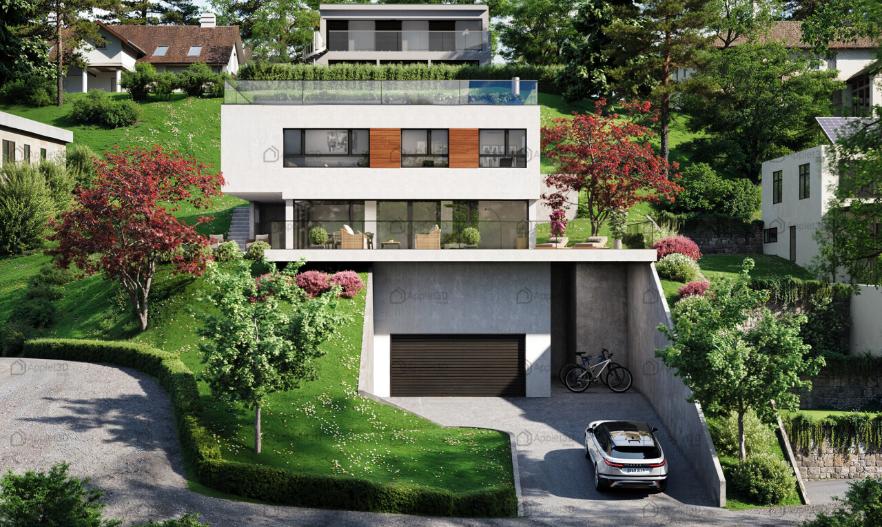 Vom Architekten entworfene Villa mit Panoramablick auf den See und die - 0