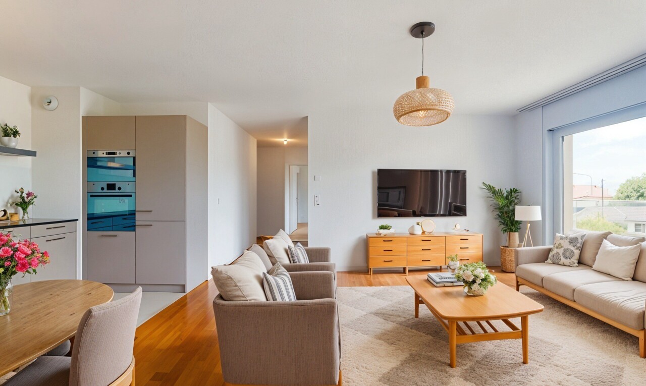 3.5-Zimmer-Wohnung mit großem Balkon und 2 Badezimmern in St-Sulpice - 0
