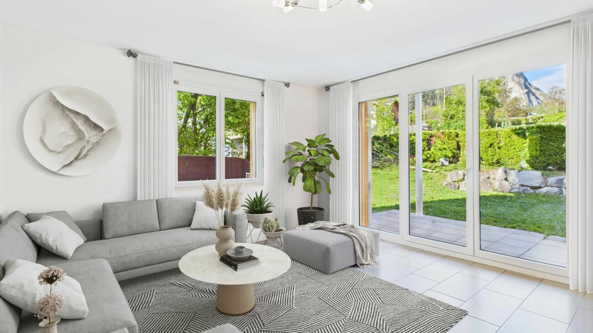 5.5-room garden apartment with 70 m² seating area in Susten (Feithieren) - 1