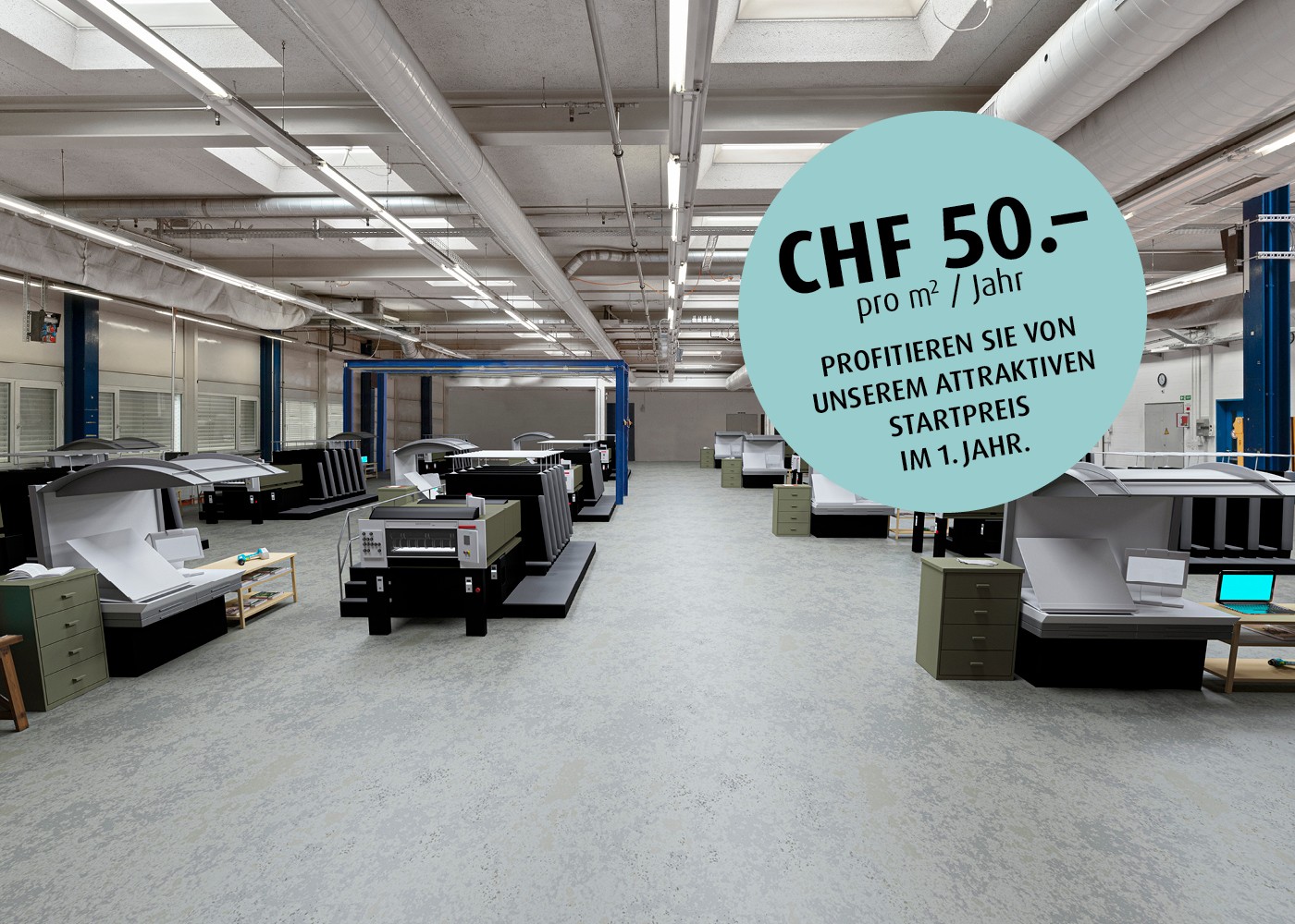 Alle Möglichkeiten für Sie - Lager- und Produktionsflächen bis 2'300 m2 - 0