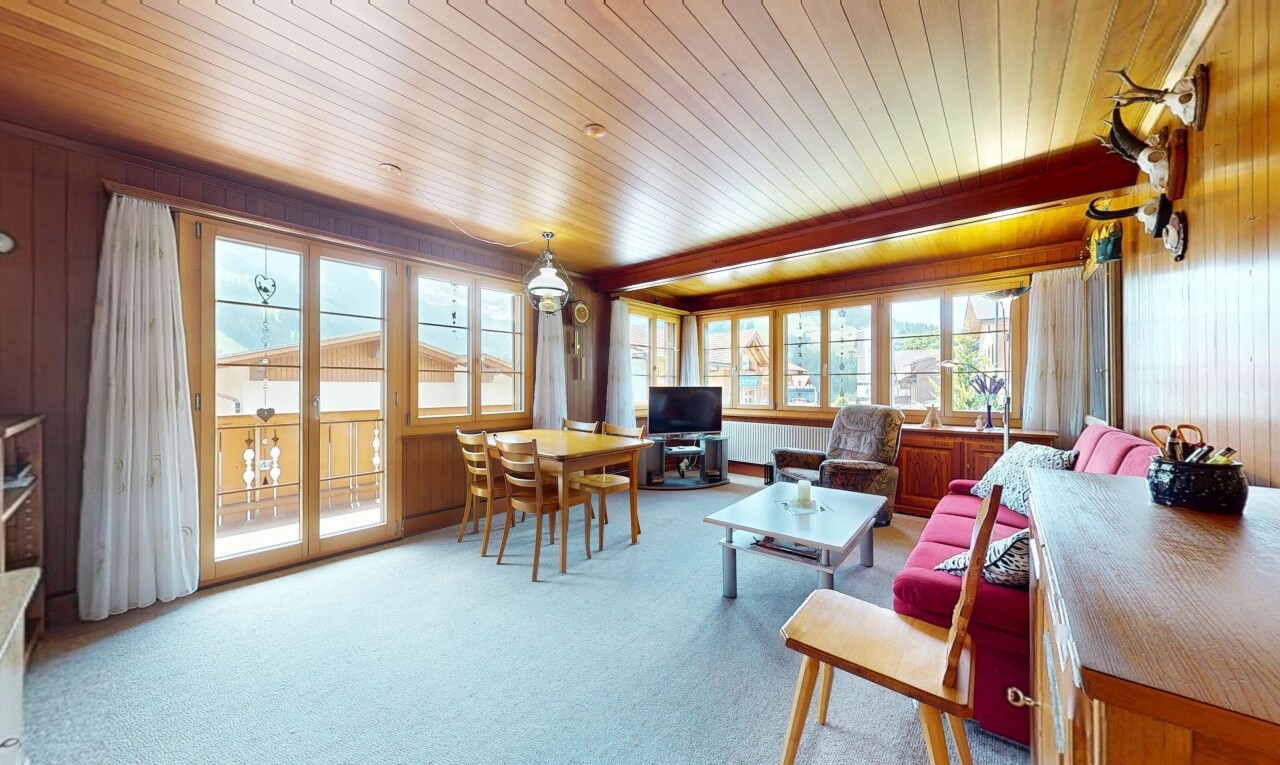 Sonnige Chalet-Wohnung mit Bergpanorama an zentraler Lage - 3