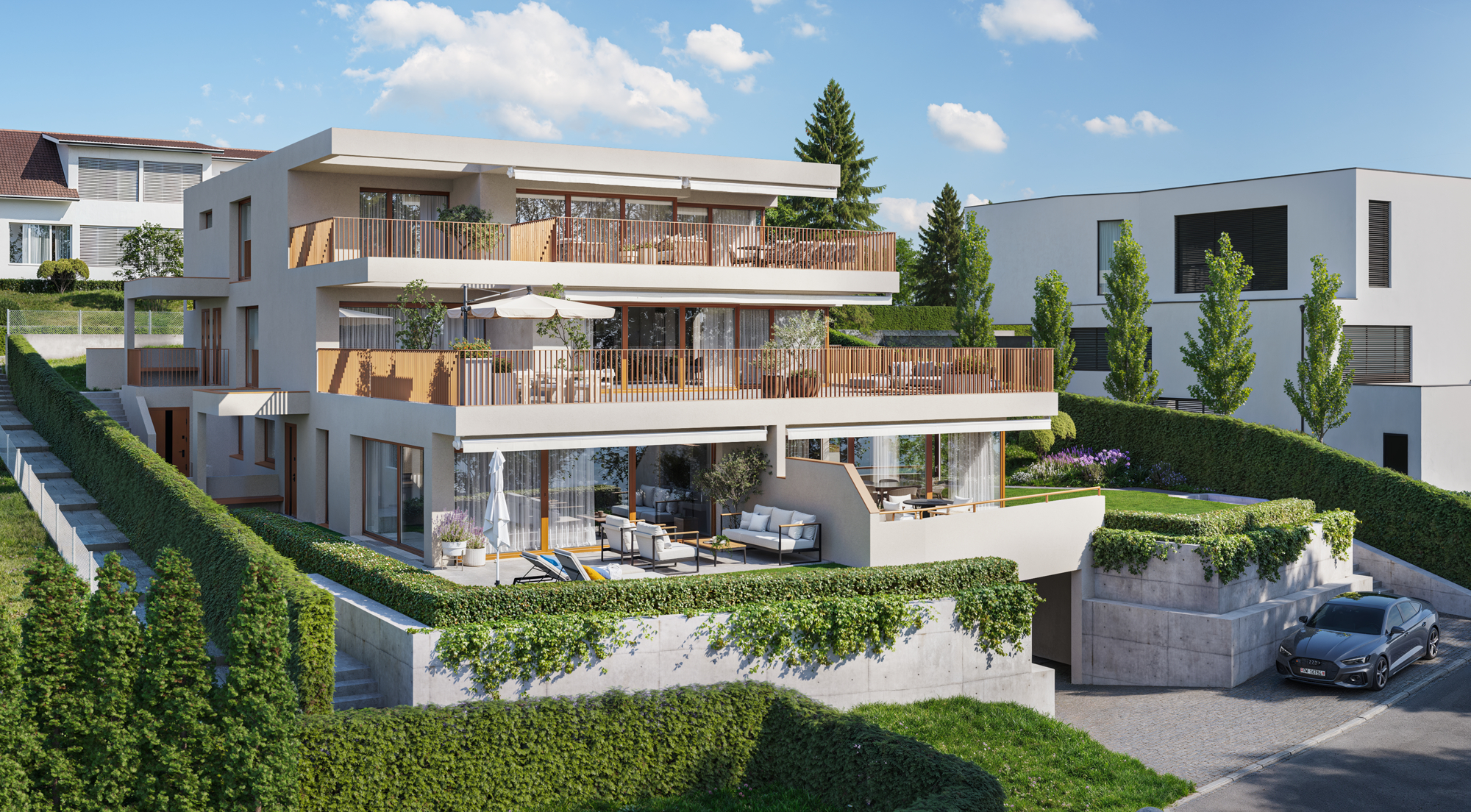 Moderner &amp; grosszügiger Neubau mit pflegeleichtem Garten - 0