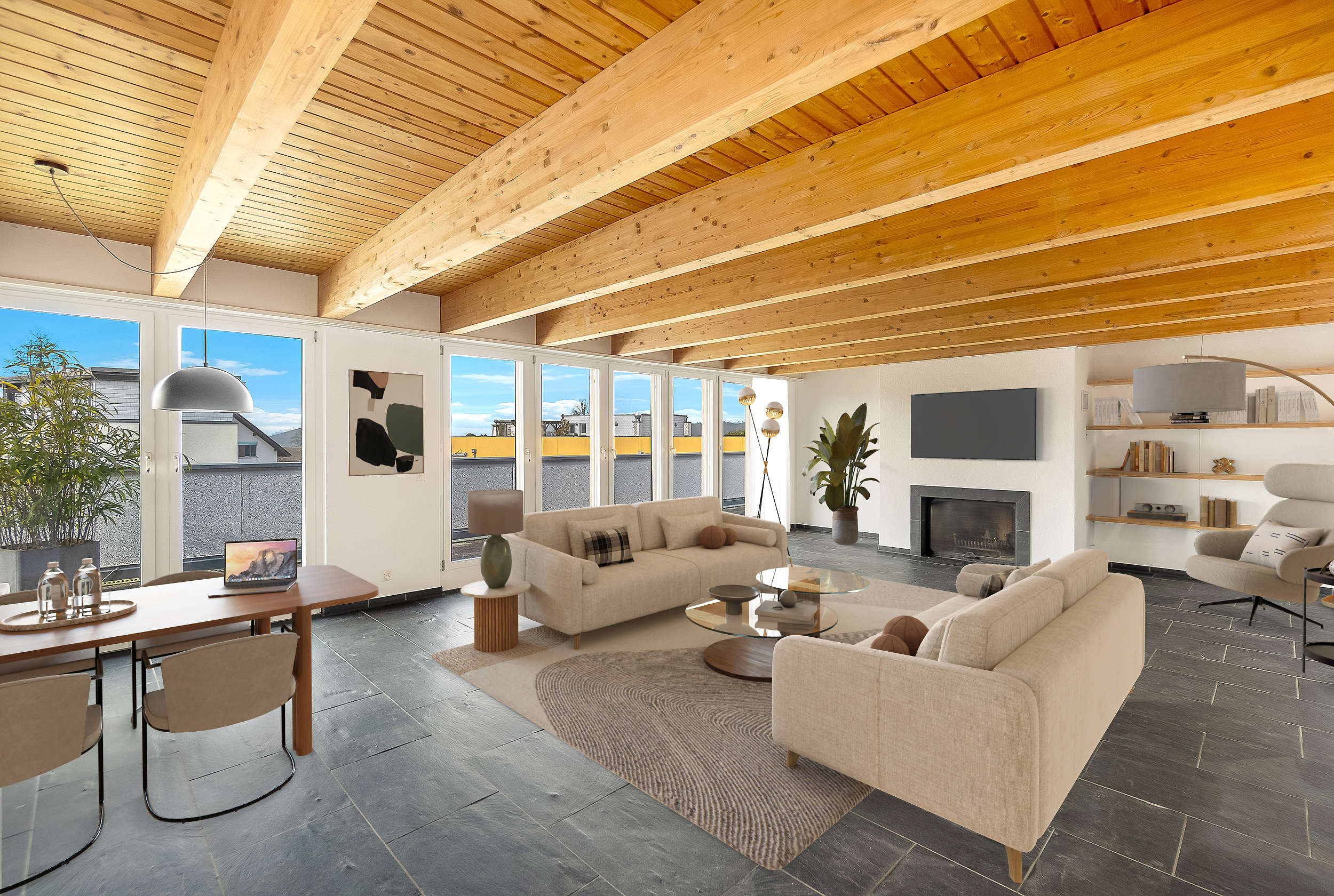 Exclusive 3.5-room duplex attic apartment with far-reaching views and large terrace - 1